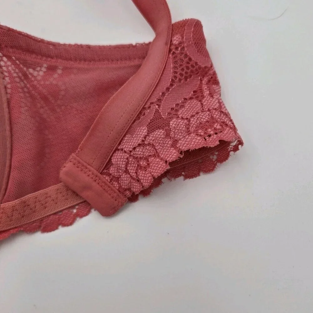 Maidenform One Fab Fit Custom Lift Underwire Bra Womens 36D Pink Lace 7009 27701